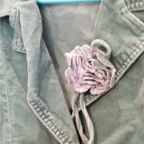 NEW Green Cotton Soft Short Waist Jacket MED - Picture 4 of 5